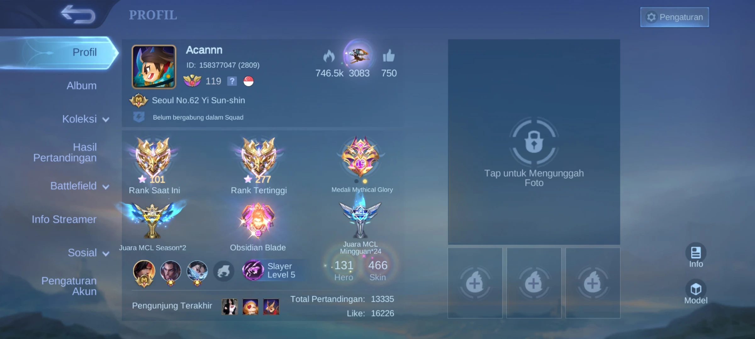 SELL MLBB ACCOUNT